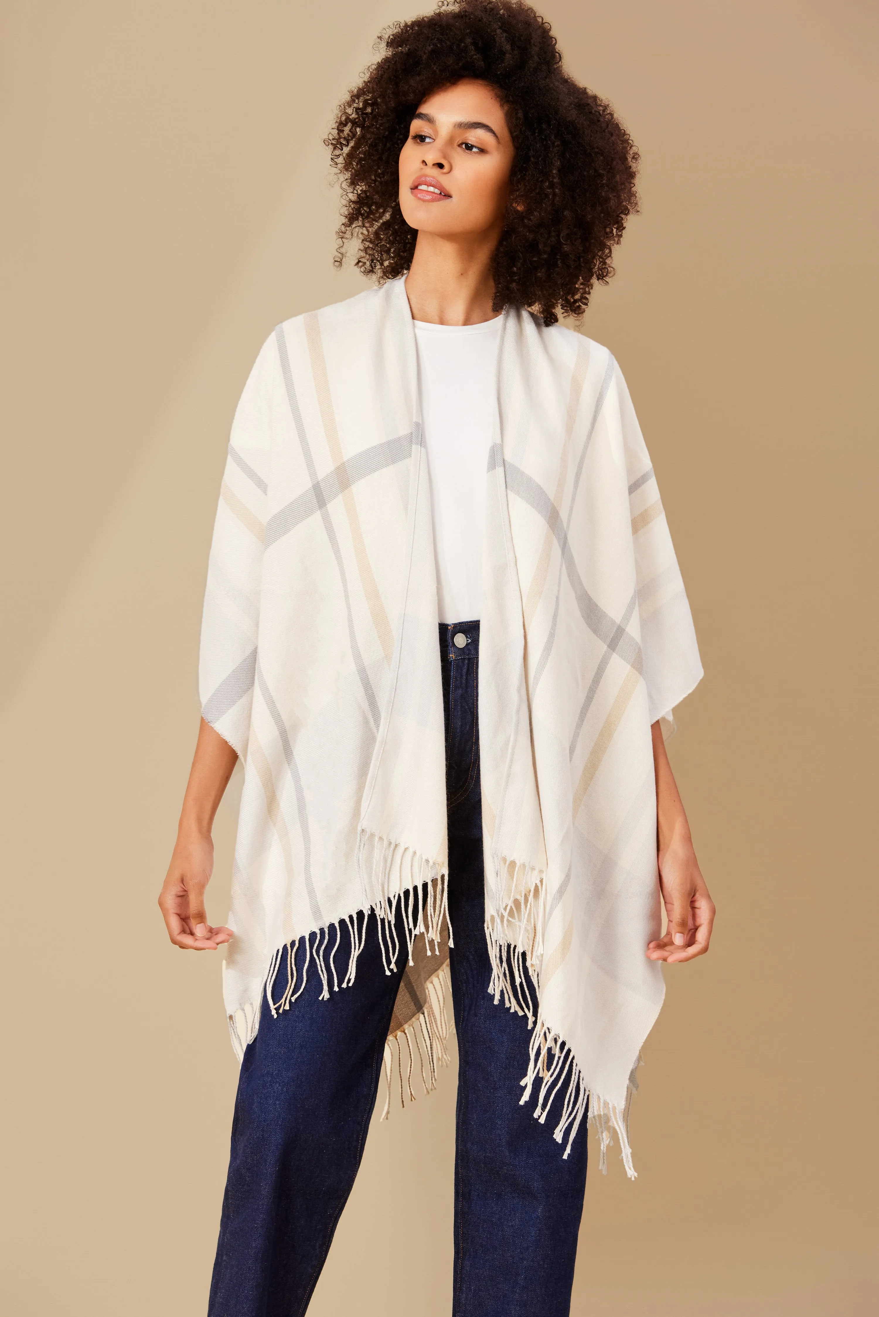 Plaid Ruana