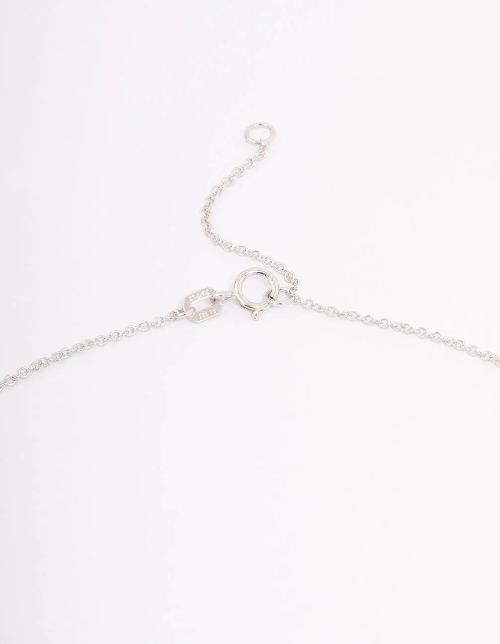 Platinum Sterling Silver Solitaire Cubic Zirconia Pendant Necklace
