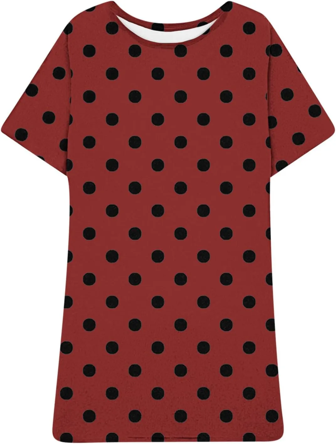 Plus Size Dress for Women Spring Summer Fashion Polka Dot Printed Short Sleeve Shirtdress Loose Casual Home Dress