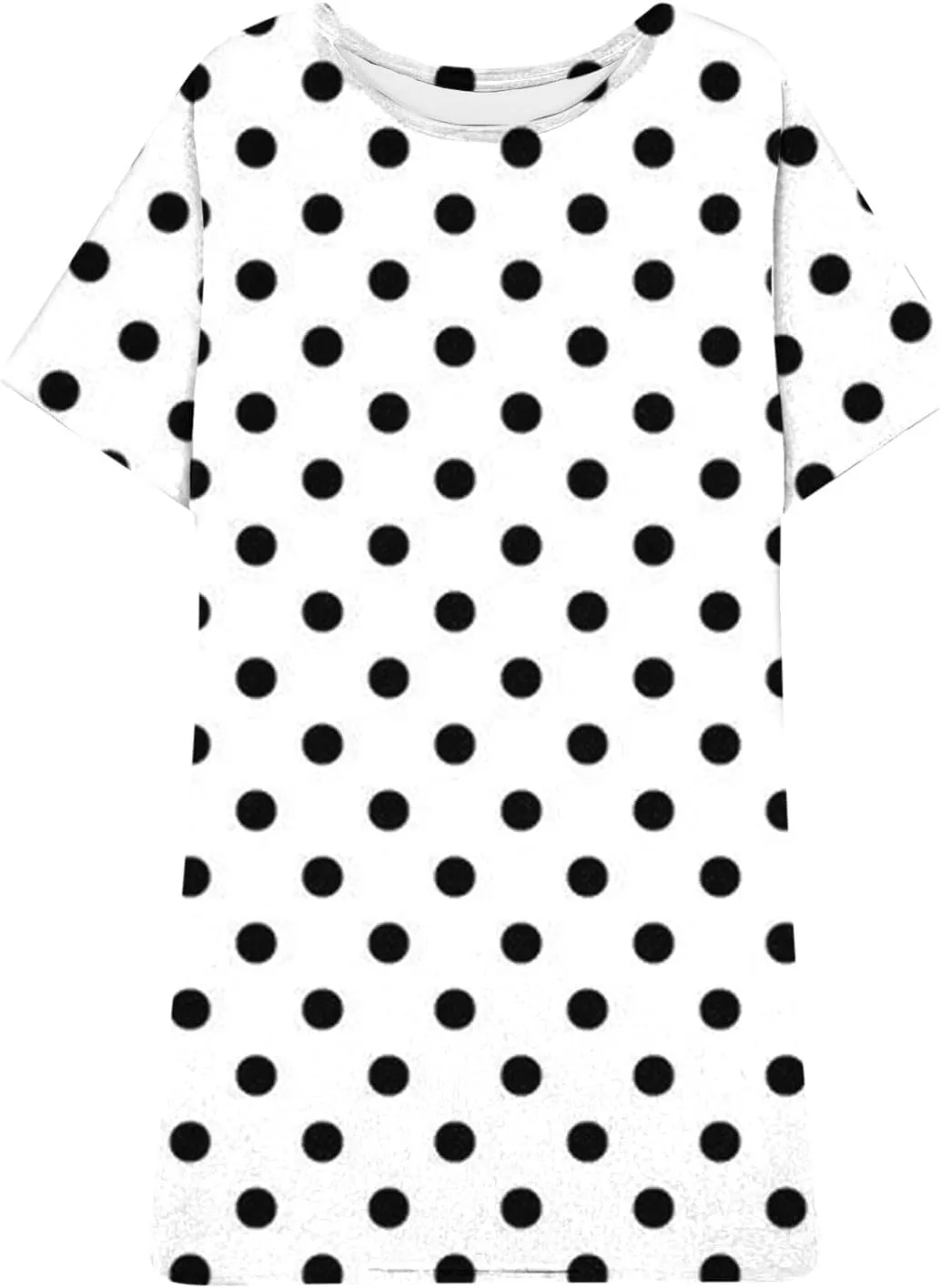 Plus Size Dress for Women Spring Summer Fashion Polka Dot Printed Short Sleeve Shirtdress Loose Casual Home Dress