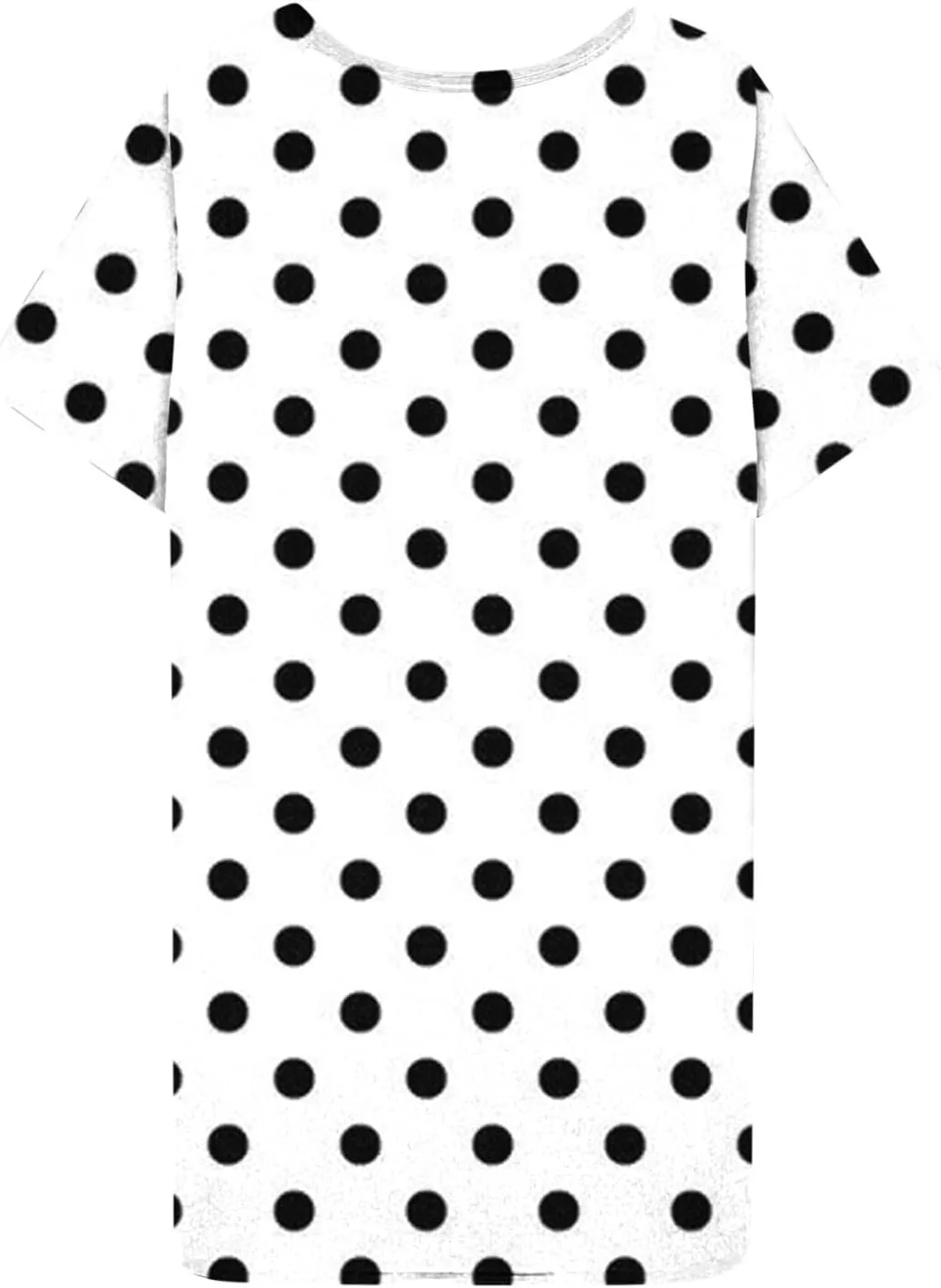 Plus Size Dress for Women Spring Summer Fashion Polka Dot Printed Short Sleeve Shirtdress Loose Casual Home Dress