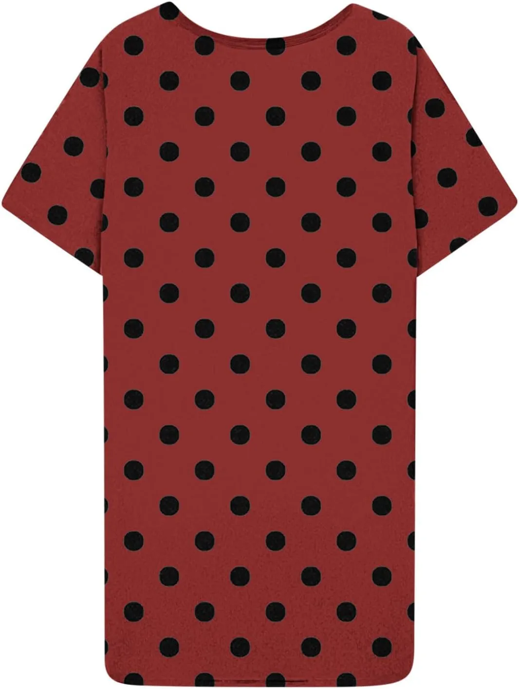 Plus Size Dress for Women Spring Summer Fashion Polka Dot Printed Short Sleeve Shirtdress Loose Casual Home Dress