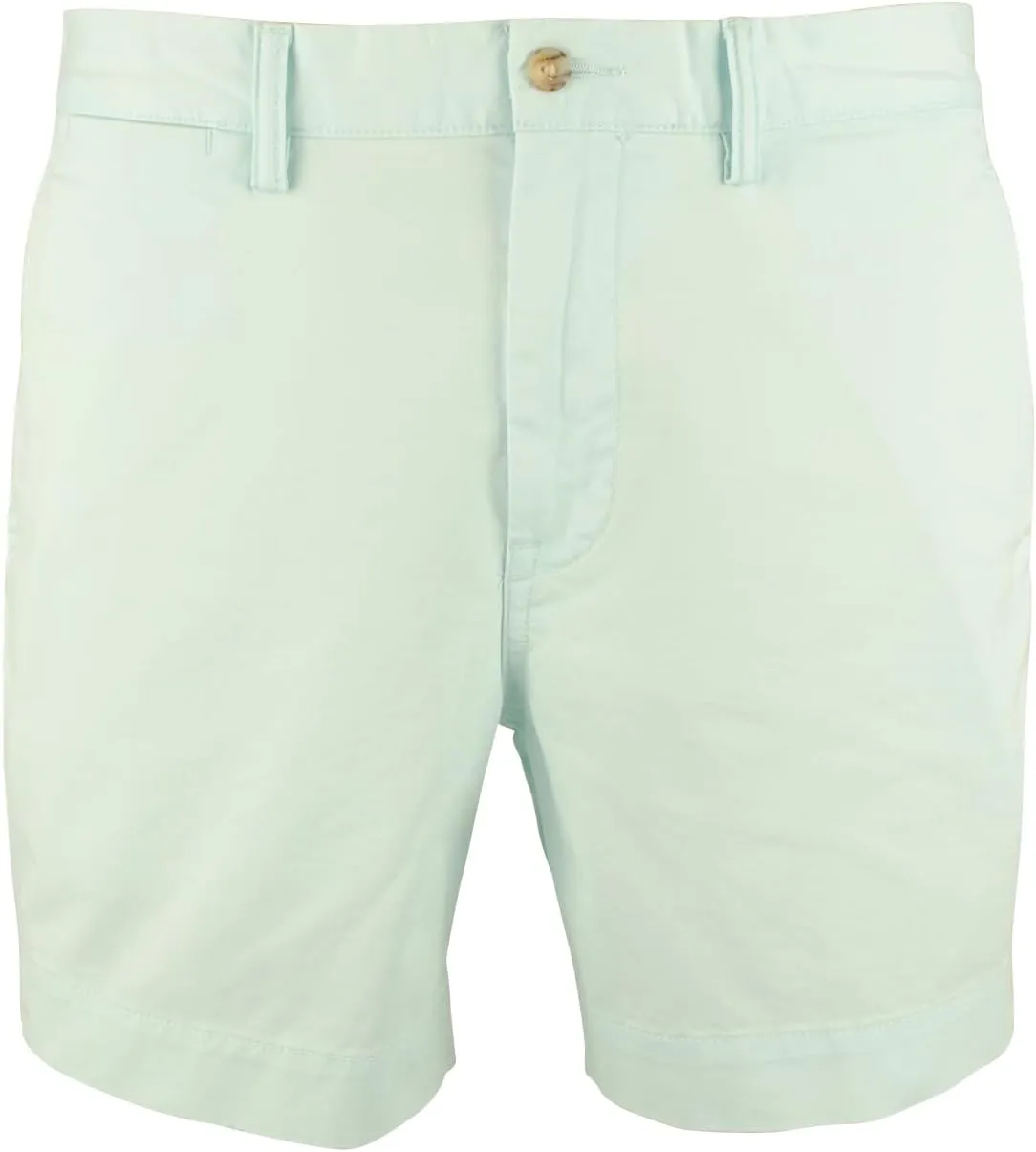 Polo Ralph Lauren Men's Stretch Straight Fit 6 Inch Flat Front Chino Shorts Soft Aqua 38