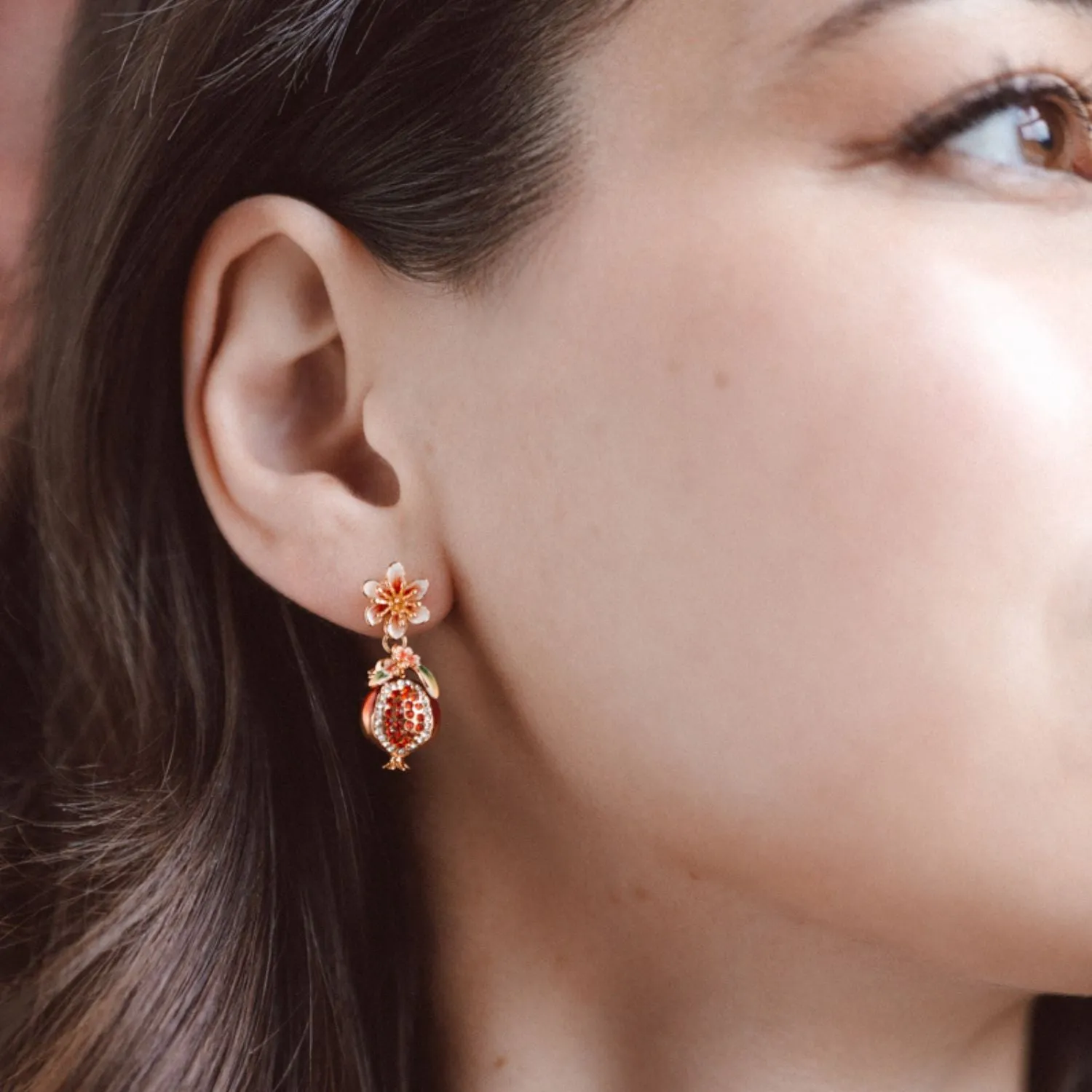 Pomegranate Drop Earrings