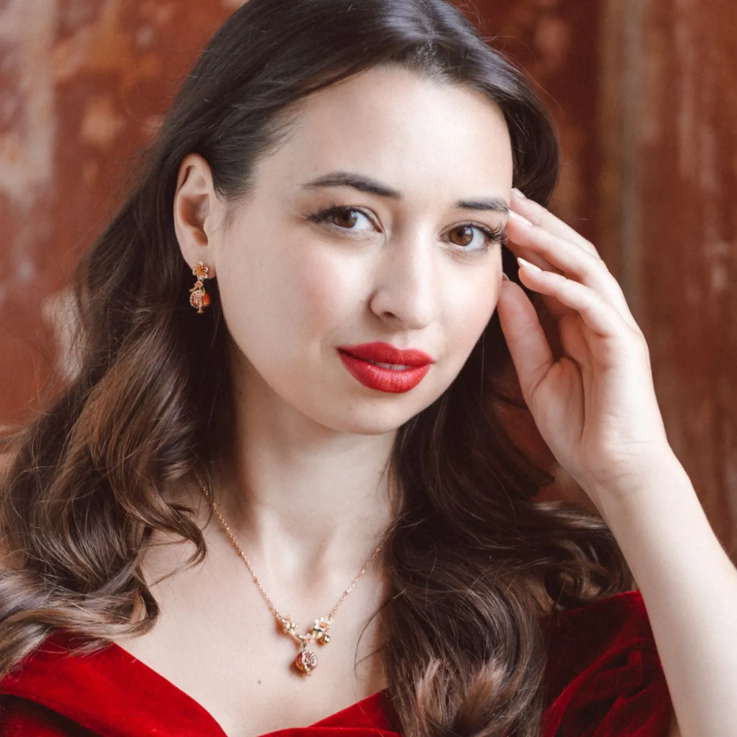 Pomegranate Drop Earrings
