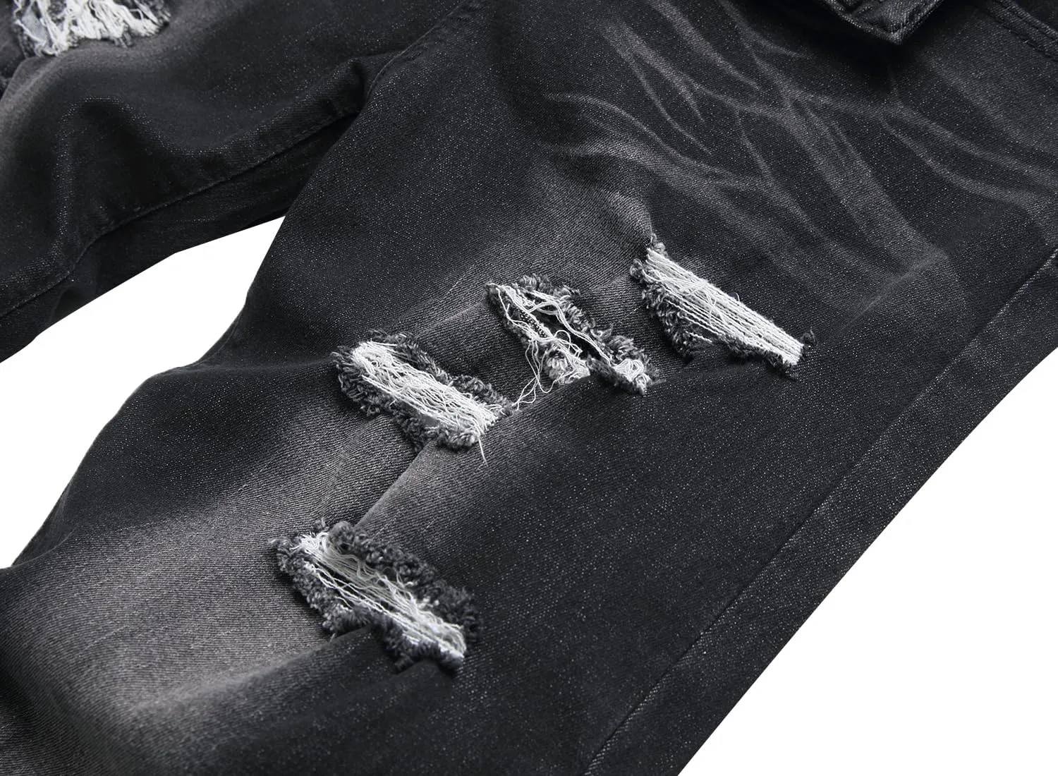 QIMYUM Men's Wide-Leg Baggy Flex Jeans Relaxed Loose Fit Long Denim Pants