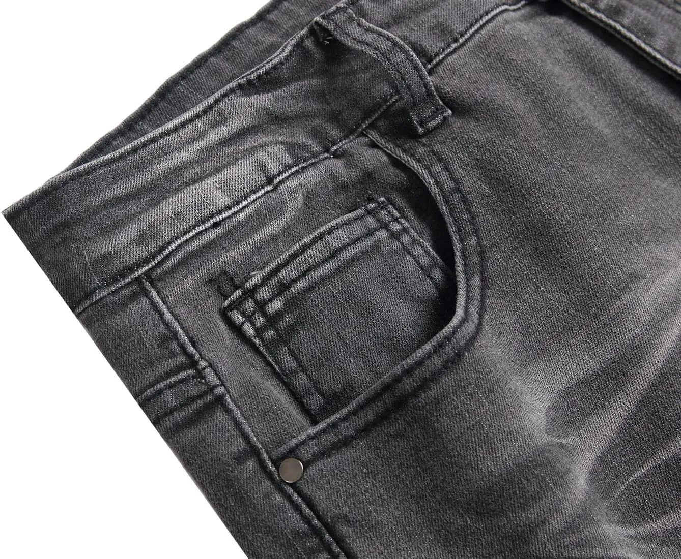 QIMYUM Men's Wide-Leg Baggy Flex Jeans Relaxed Loose Fit Long Denim Pants
