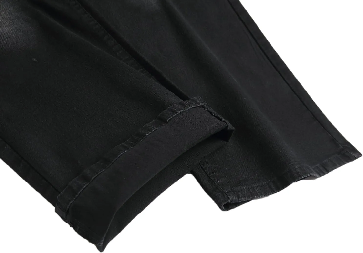 QIMYUM Men's Wide-Leg Baggy Flex Jeans Relaxed Loose Fit Long Denim Pants