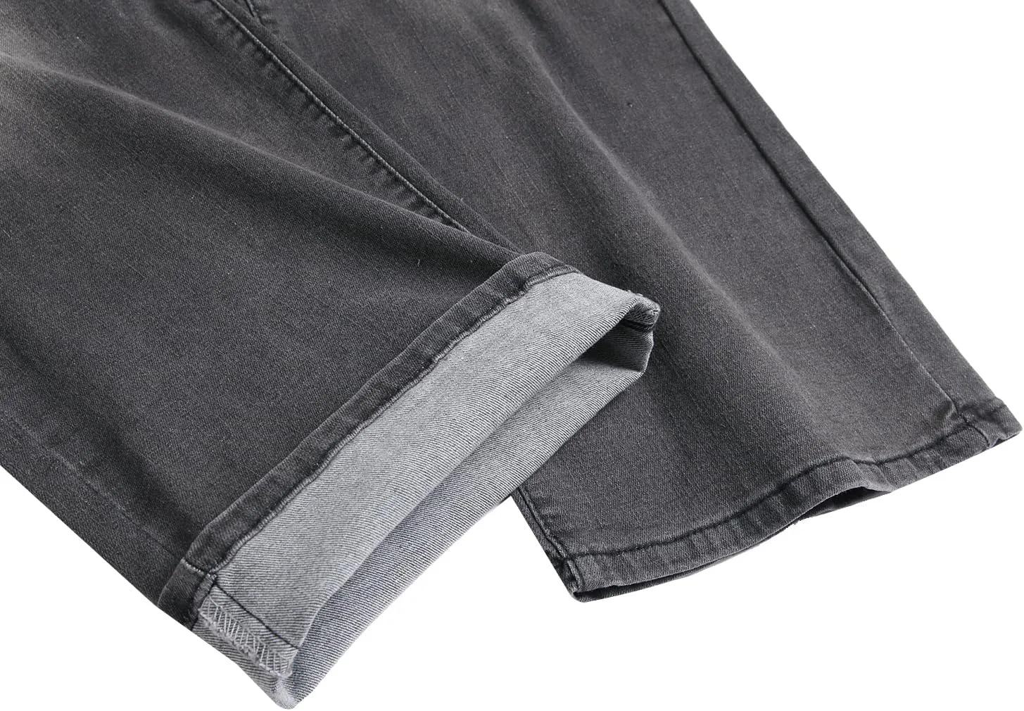 QIMYUM Men's Wide-Leg Baggy Flex Jeans Relaxed Loose Fit Long Denim Pants