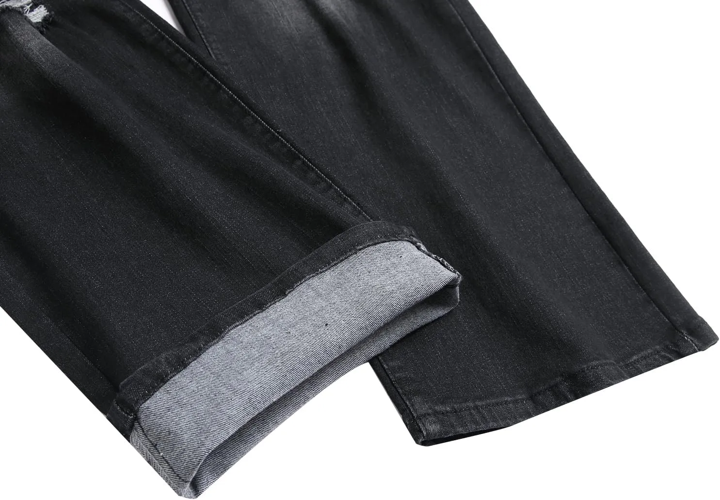 QIMYUM Men's Wide-Leg Baggy Flex Jeans Relaxed Loose Fit Long Denim Pants