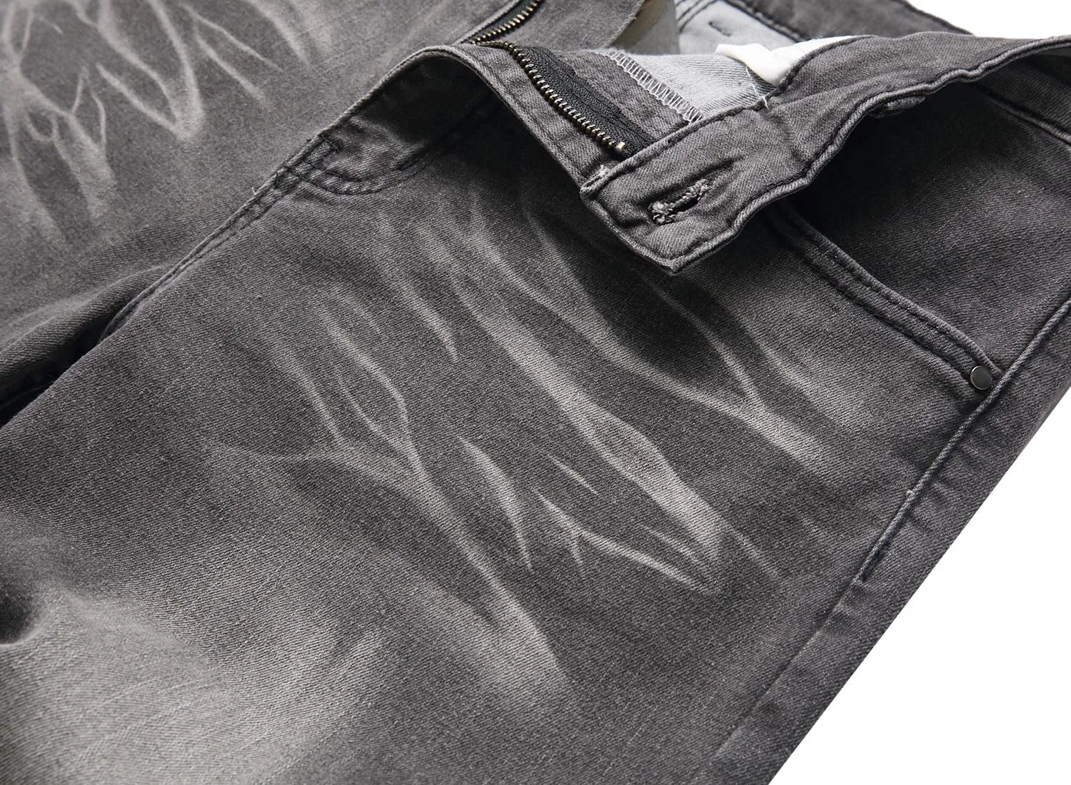 QIMYUM Men's Wide-Leg Baggy Flex Jeans Relaxed Loose Fit Long Denim Pants