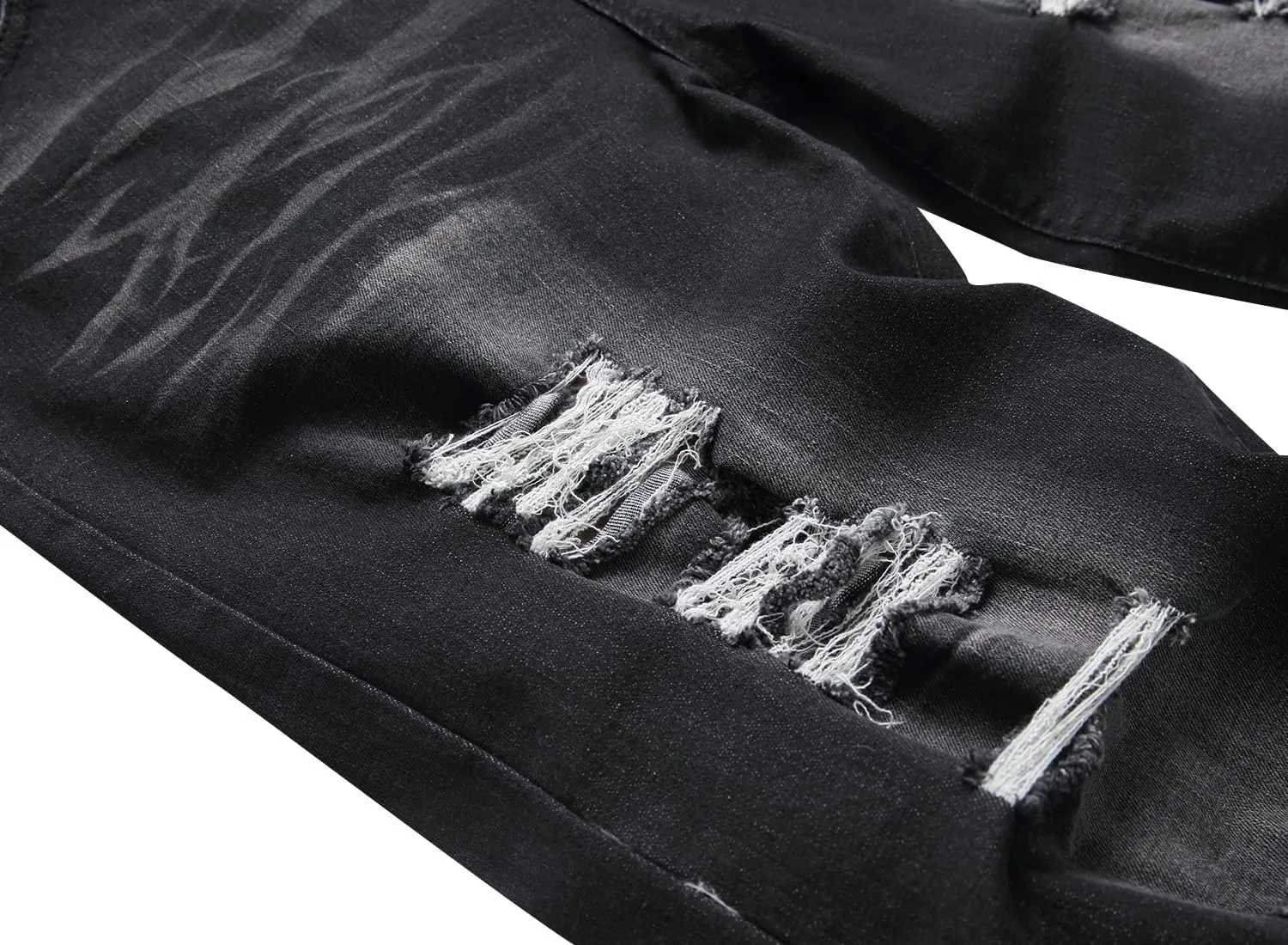 QIMYUM Men's Wide-Leg Baggy Flex Jeans Relaxed Loose Fit Long Denim Pants