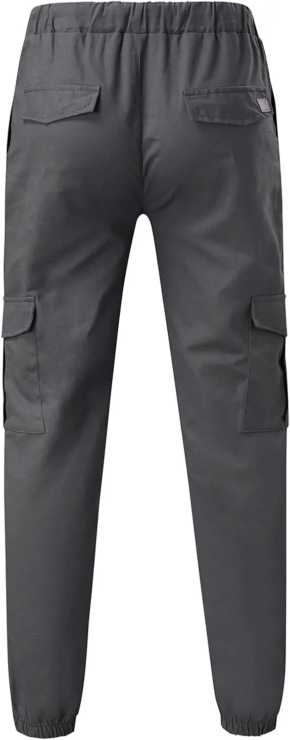 QWENTMTNTY Mens Fashion Joggers Slim Fit Casual Sports Cotton Cargo Pants Stretch Waist Workout Gym Sweatpants Trousers