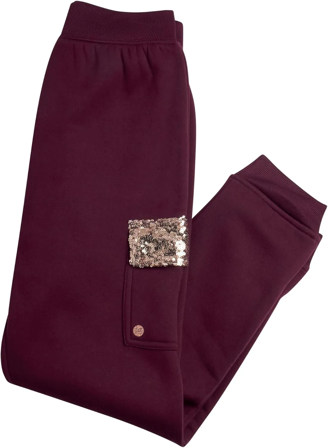 RBX Girls' Active Sweatsuit Set - 2 Piece Fleece Hoodie Sweatshirt and Sweatpants - Sequin Jogger Pants Set for Girls (7-12)