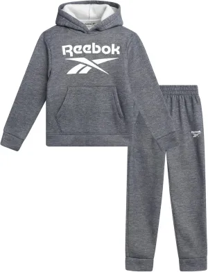 Reebok Toddler Boys' Sweatsuit Set - 2 Piece Active Fleece Hoodie Sweatshirt and Jogger Sweatpants Set for Boys (Sizes: 2T-7)