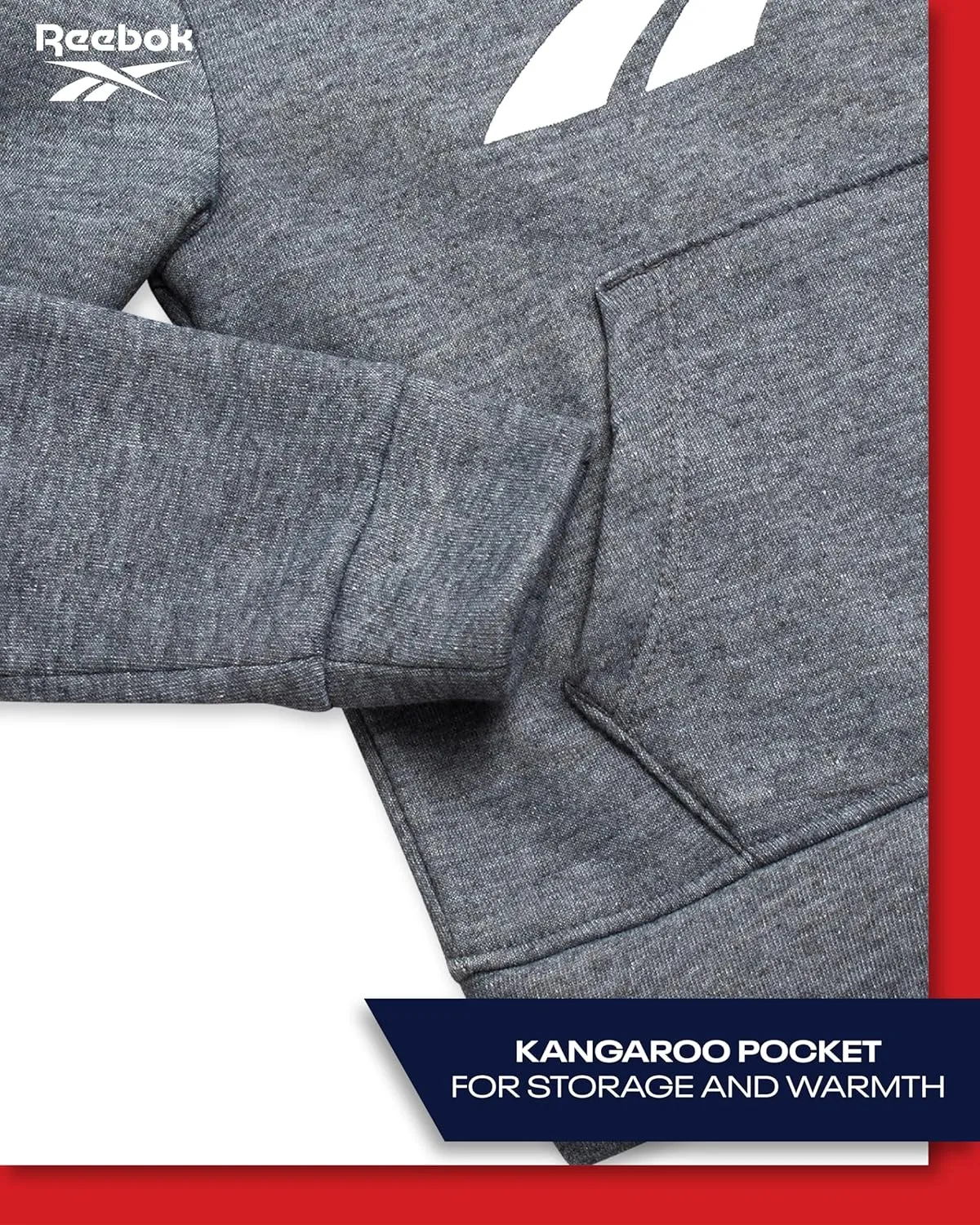 Reebok Toddler Boys' Sweatsuit Set - 2 Piece Active Fleece Hoodie Sweatshirt and Jogger Sweatpants Set for Boys (Sizes: 2T-7)