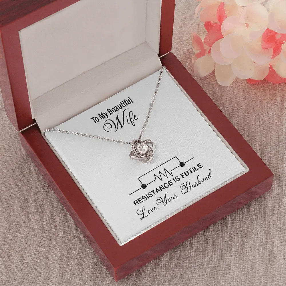 Resistance Is Futile Love Knot Necklace