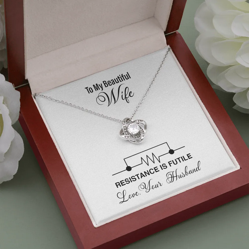 Resistance Is Futile Love Knot Necklace