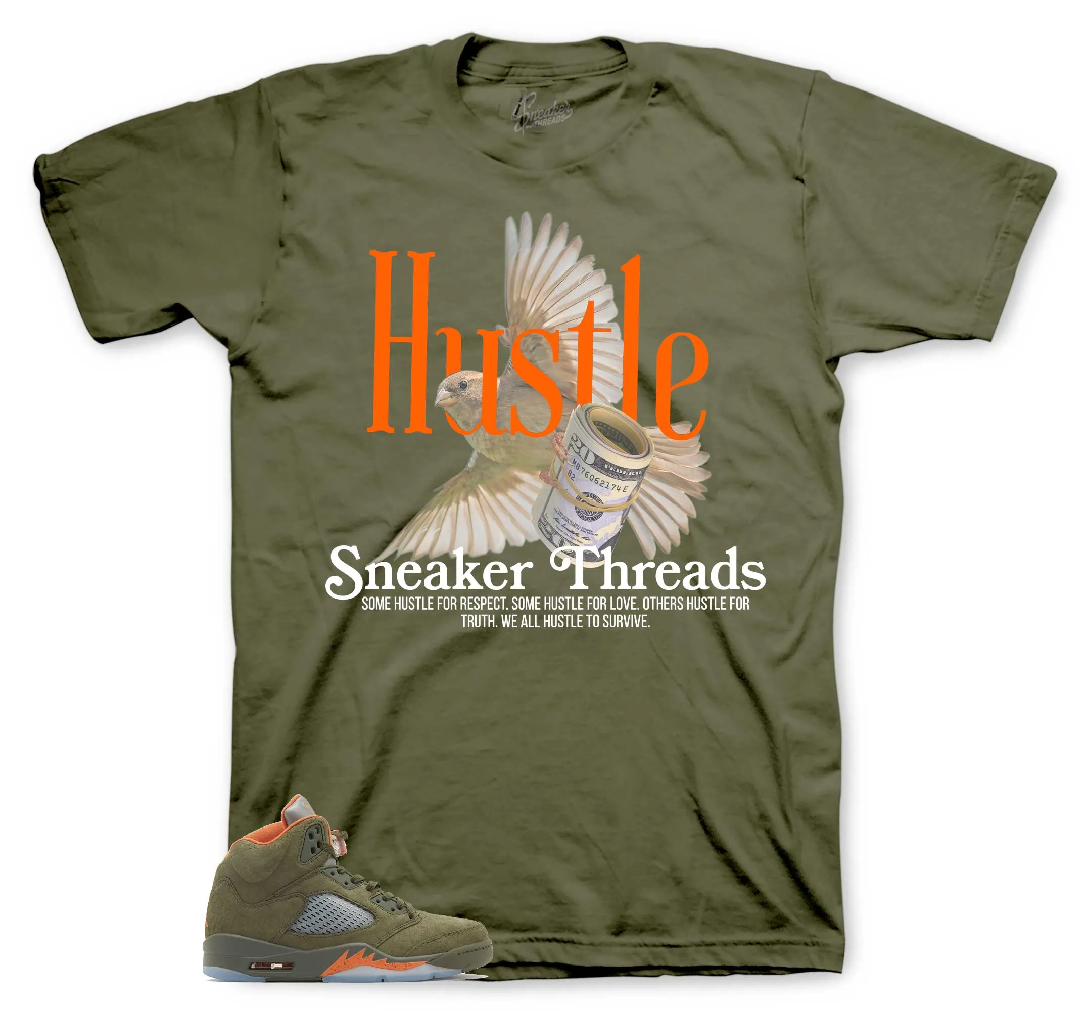 Retro 5 Olive Fly Hustle Shirt