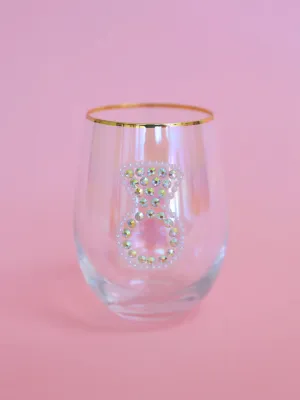 Rhinestone Ring Stemless Wine Glass