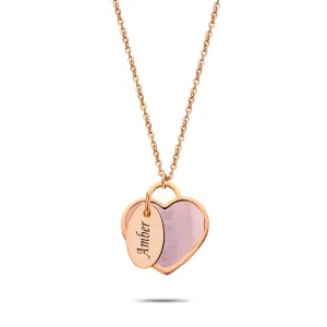 Seashell heart & tag rosé gold