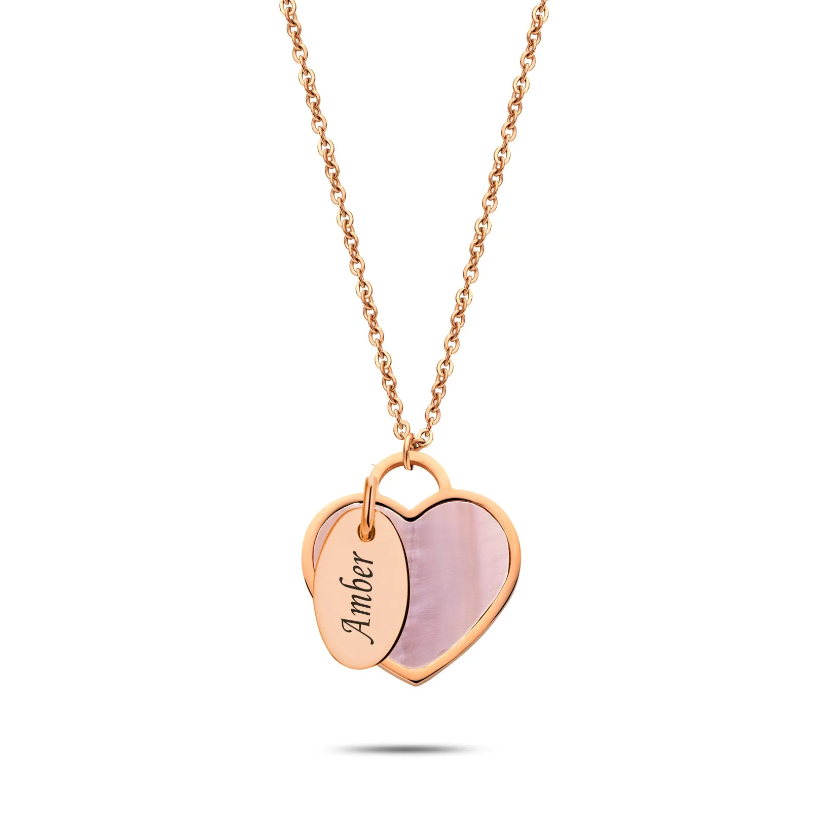 Seashell heart & tag rosé gold