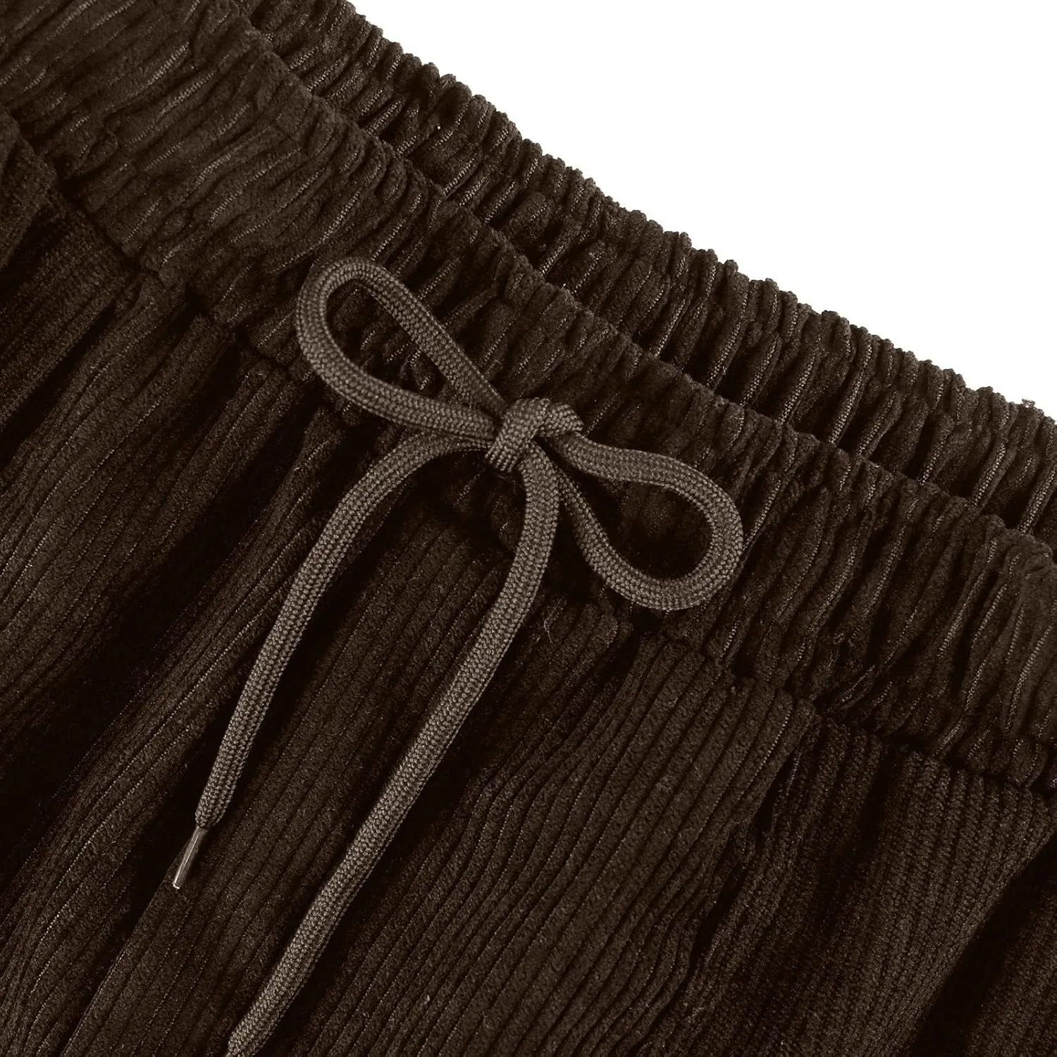 SERYU Corduroy Pants for Women Casual Drawstring Elastic High Waist Straight Leg Pants Loose Comfy Trousers with Pockets