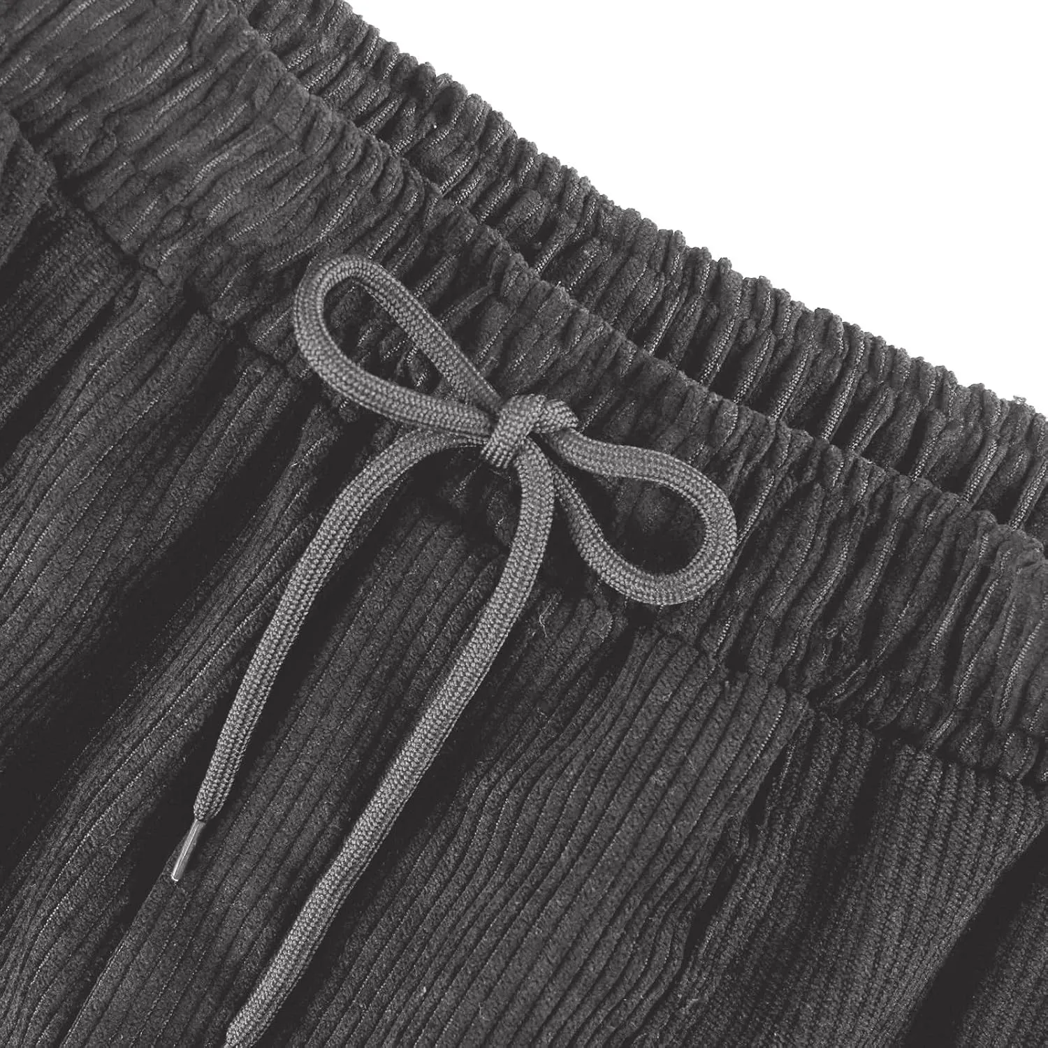 SERYU Corduroy Pants for Women Casual Drawstring Elastic High Waist Straight Leg Pants Loose Comfy Trousers with Pockets