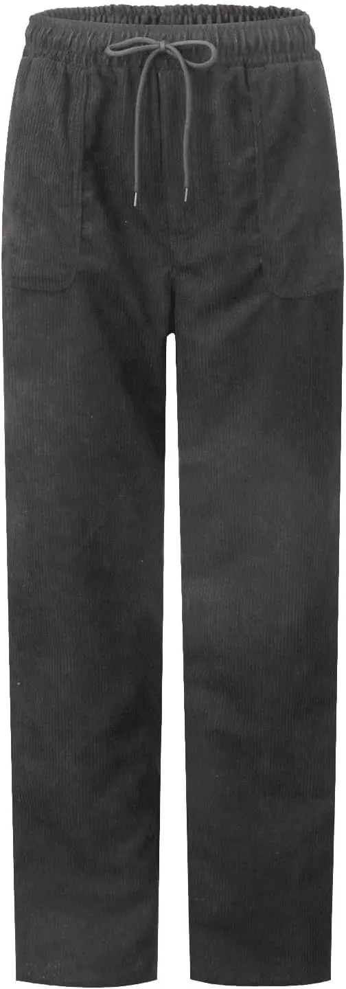 SERYU Corduroy Pants for Women Casual Drawstring Elastic High Waist Straight Leg Pants Loose Comfy Trousers with Pockets