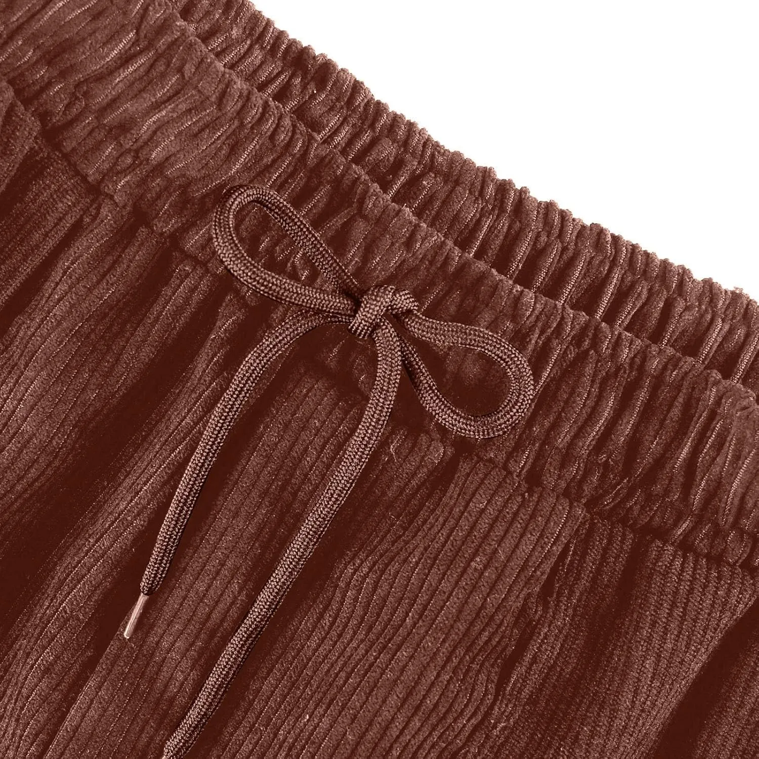 SERYU Corduroy Pants for Women Casual Drawstring Elastic High Waist Straight Leg Pants Loose Comfy Trousers with Pockets