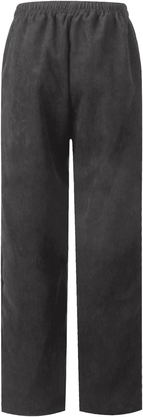 SERYU Corduroy Pants for Women Casual Drawstring Elastic High Waist Straight Leg Pants Loose Comfy Trousers with Pockets