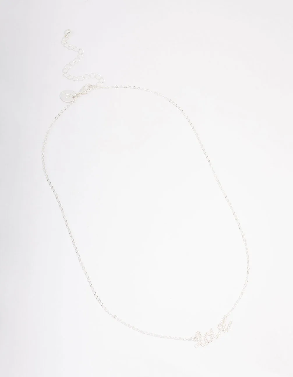 Silver Love Bling Cubic Zirconia Pendant Necklace