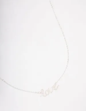 Silver Love Bling Cubic Zirconia Pendant Necklace