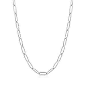 Silver Paperclip Chunky Chain Necklace