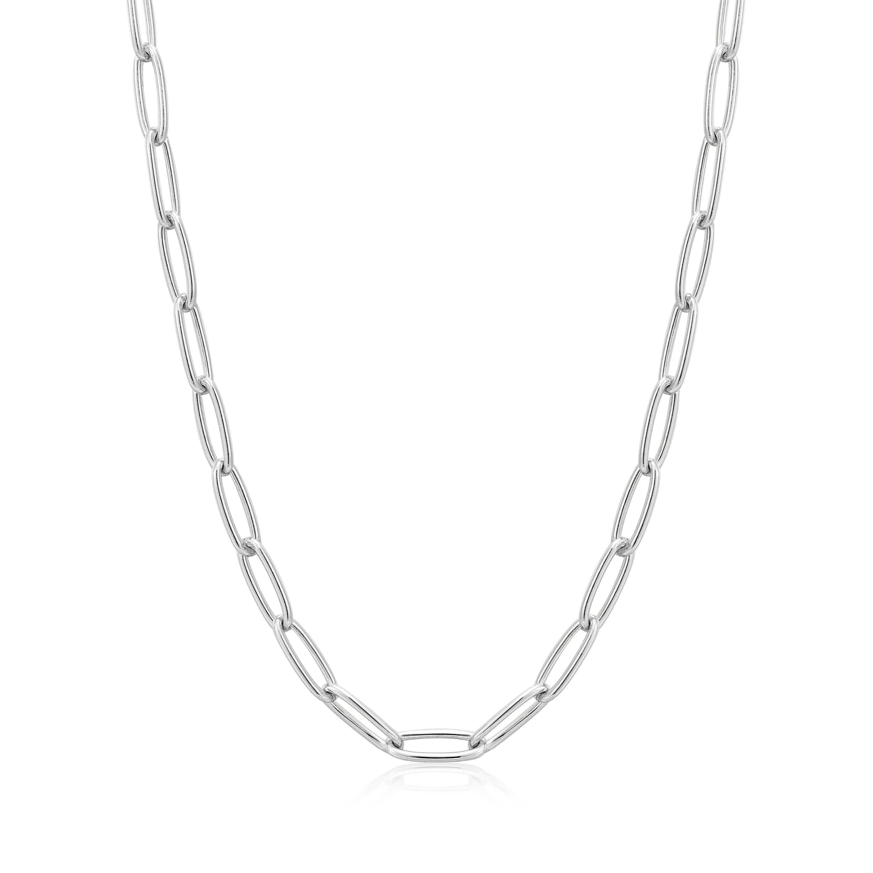 Silver Paperclip Chunky Chain Necklace