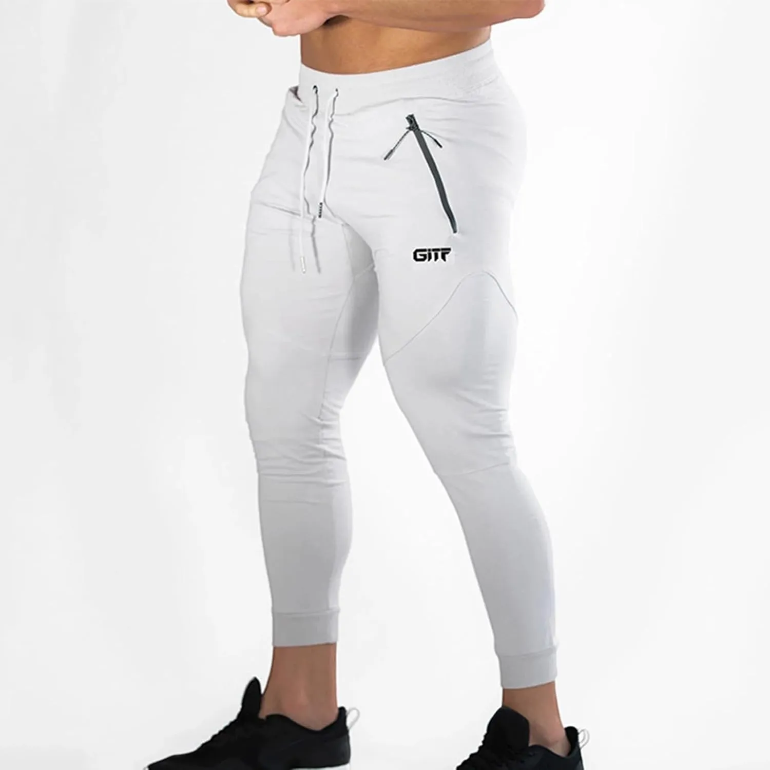 Sports Men's Tights Pants Stretchy Yoga Pants Slim Fit Sport Pant Drawstring Workout Trousers Soft Running Pants
