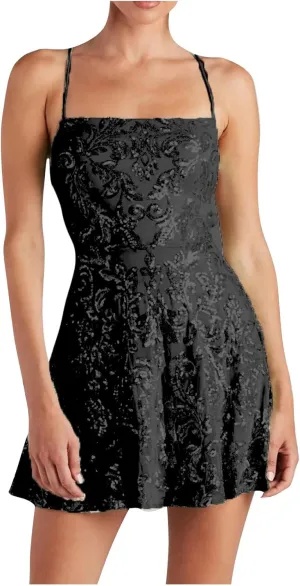 Spring Summer New Dresses for Women Sparkly Spaghetti Strap Padded Casual Dress Slim Pleated Mini Dress