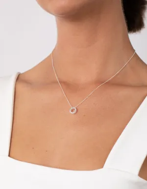 Sterling Silver Cubic Zirconia Wreath Necklace