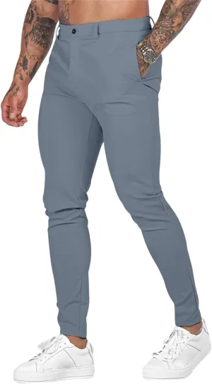 Stretch Dress Pants for Men Slim Fit Fashion Flat Front Slacks Casual 2025 Summer Outdoors Sports Tapered Pants