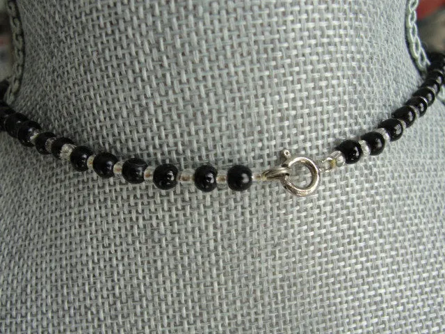 STUNNING Vintage 30s ART DECO Crackle Glass Bead Necklace  Flapper Evening Wear High Quality Costume Jewelry