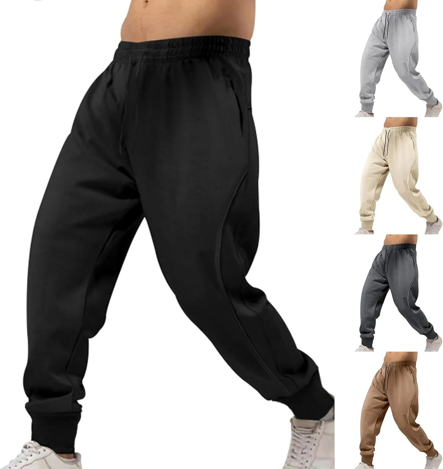 Sweatpants for Men, Slim Fit Elastic Waisted Stylish Sweatpants Casual Active Workout Sports Joggers Tapered Pants