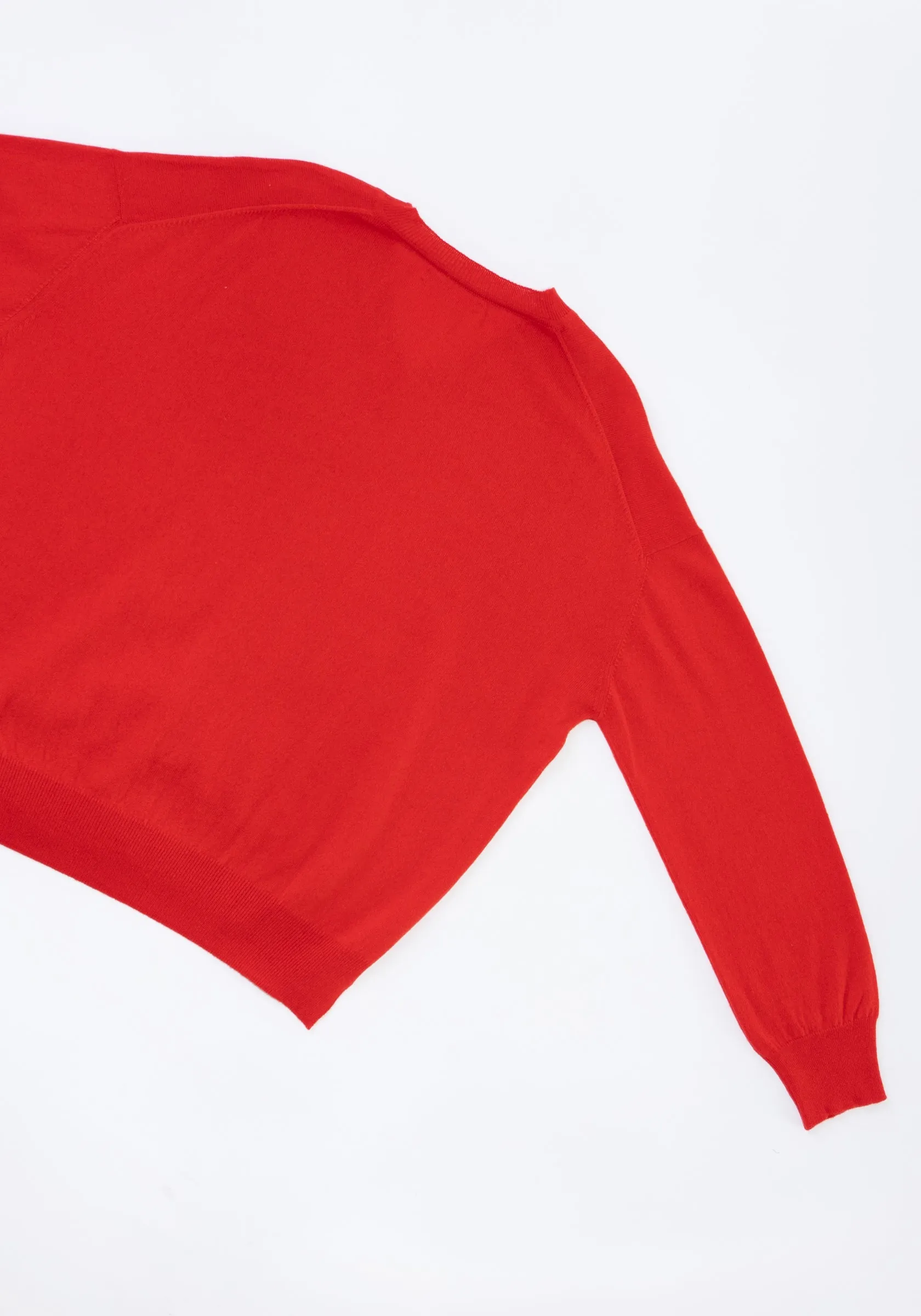 Tahra V Neck Sweater in Poppy Red