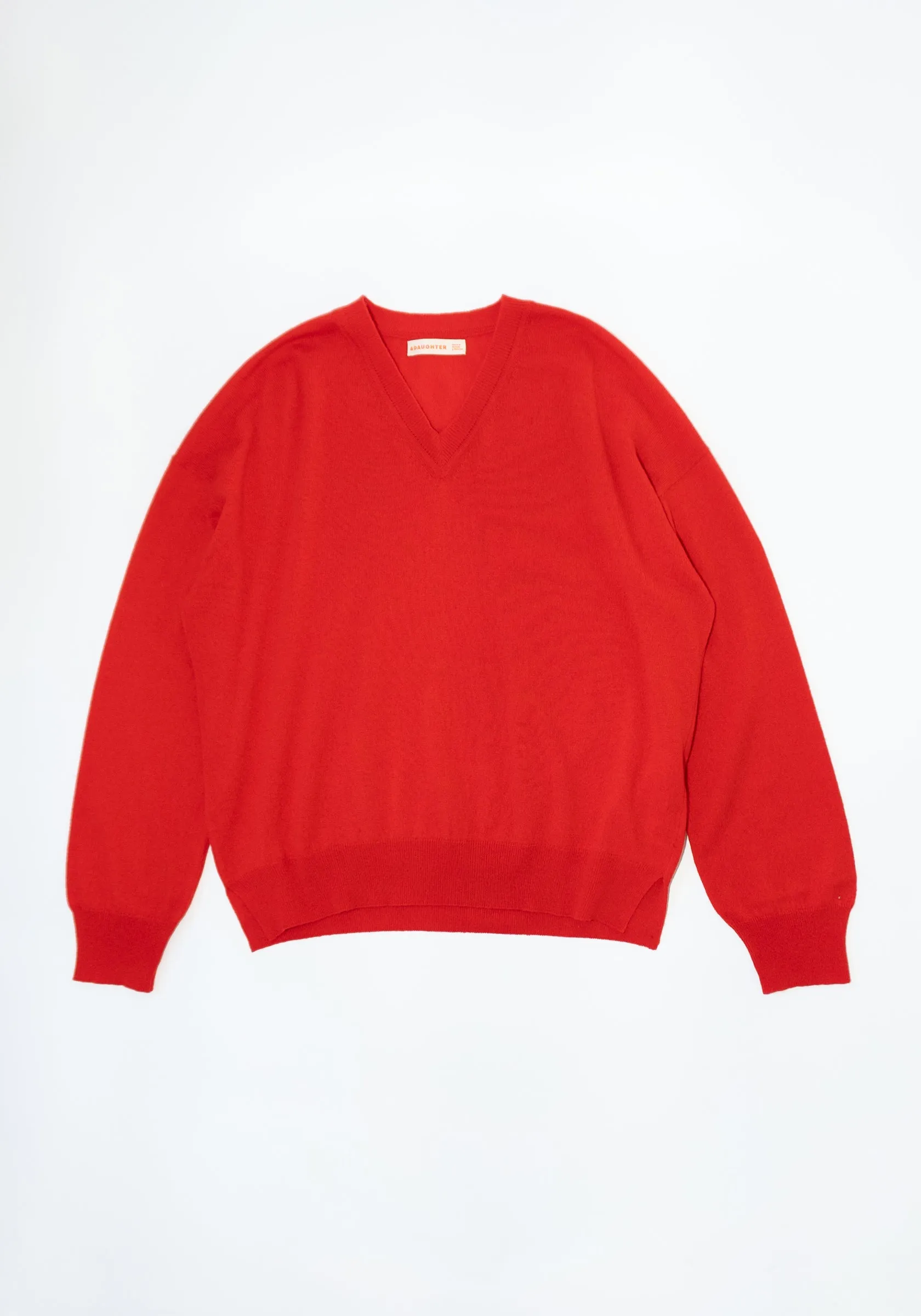 Tahra V Neck Sweater in Poppy Red