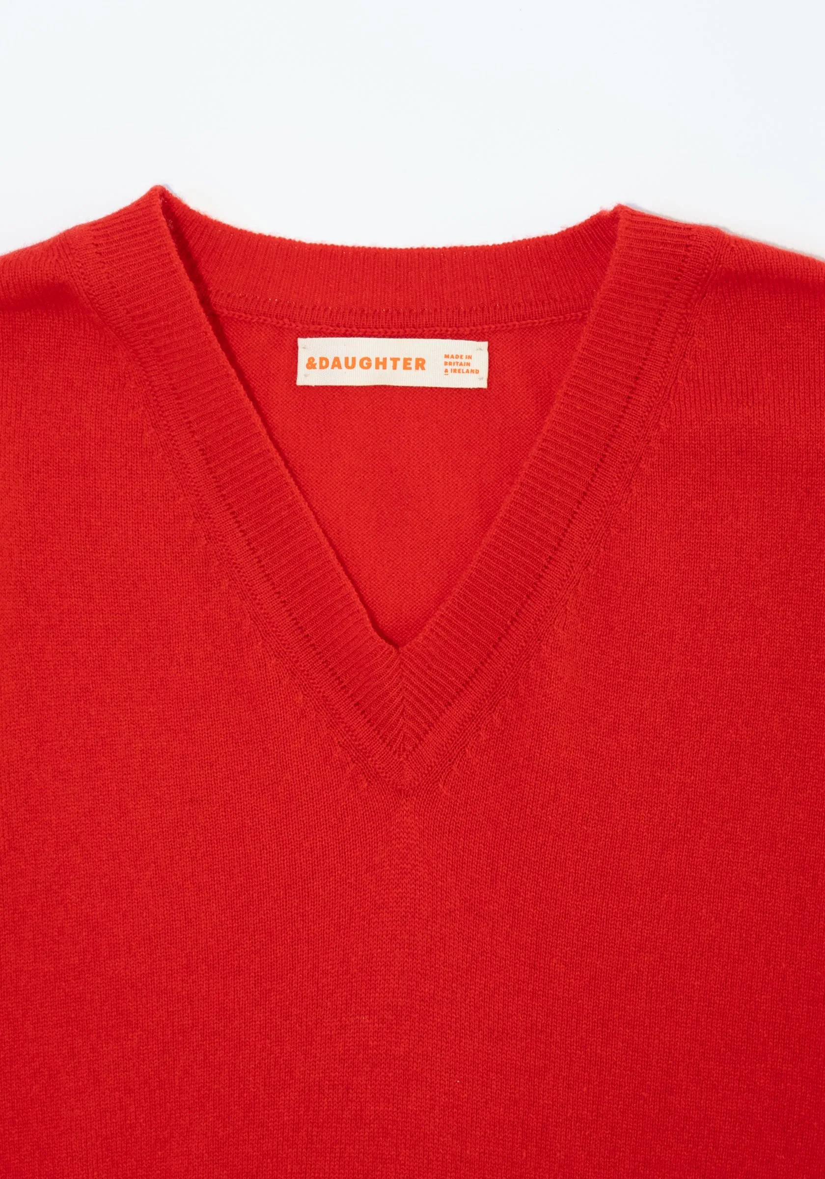Tahra V Neck Sweater in Poppy Red