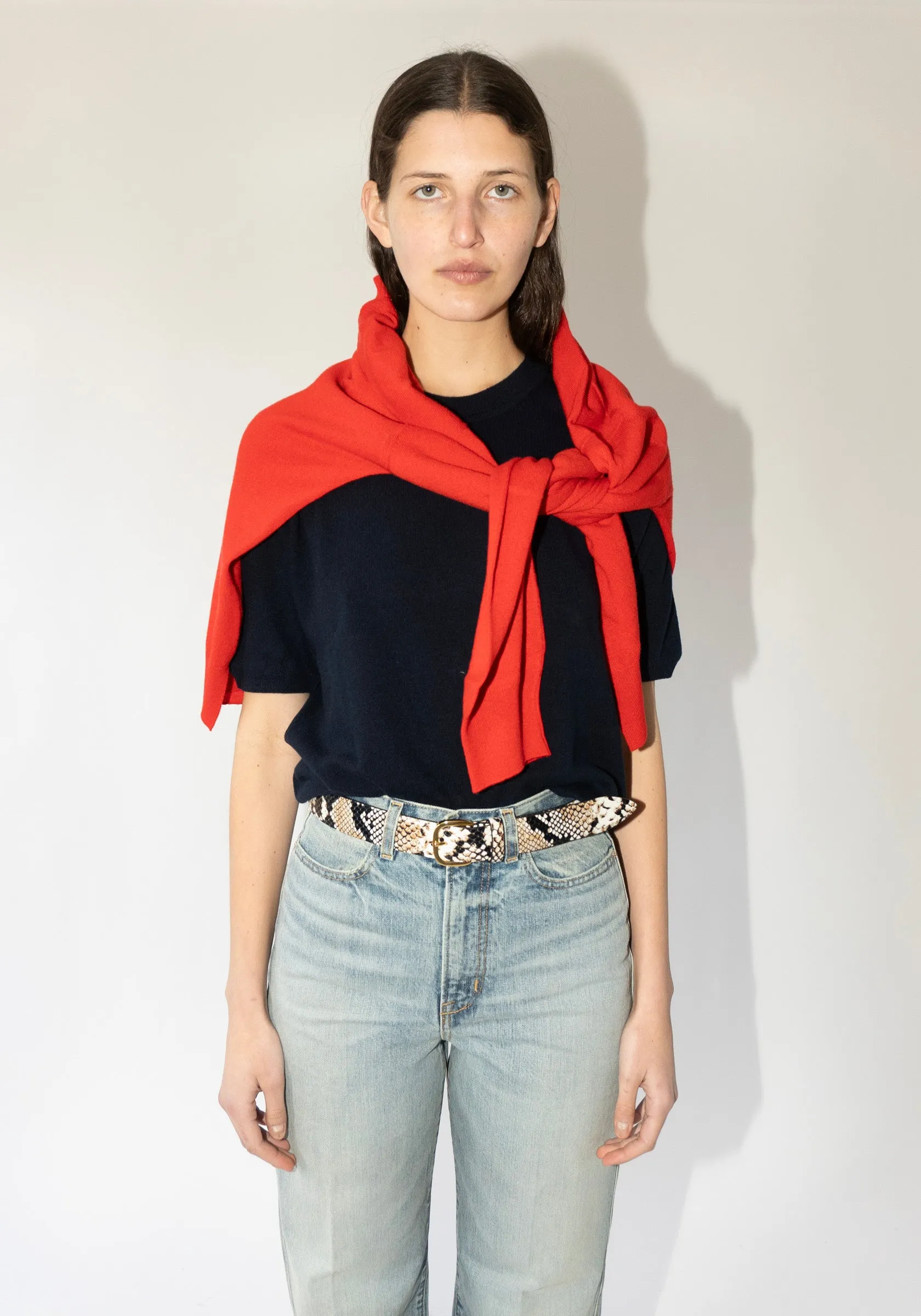 Tahra V Neck Sweater in Poppy Red