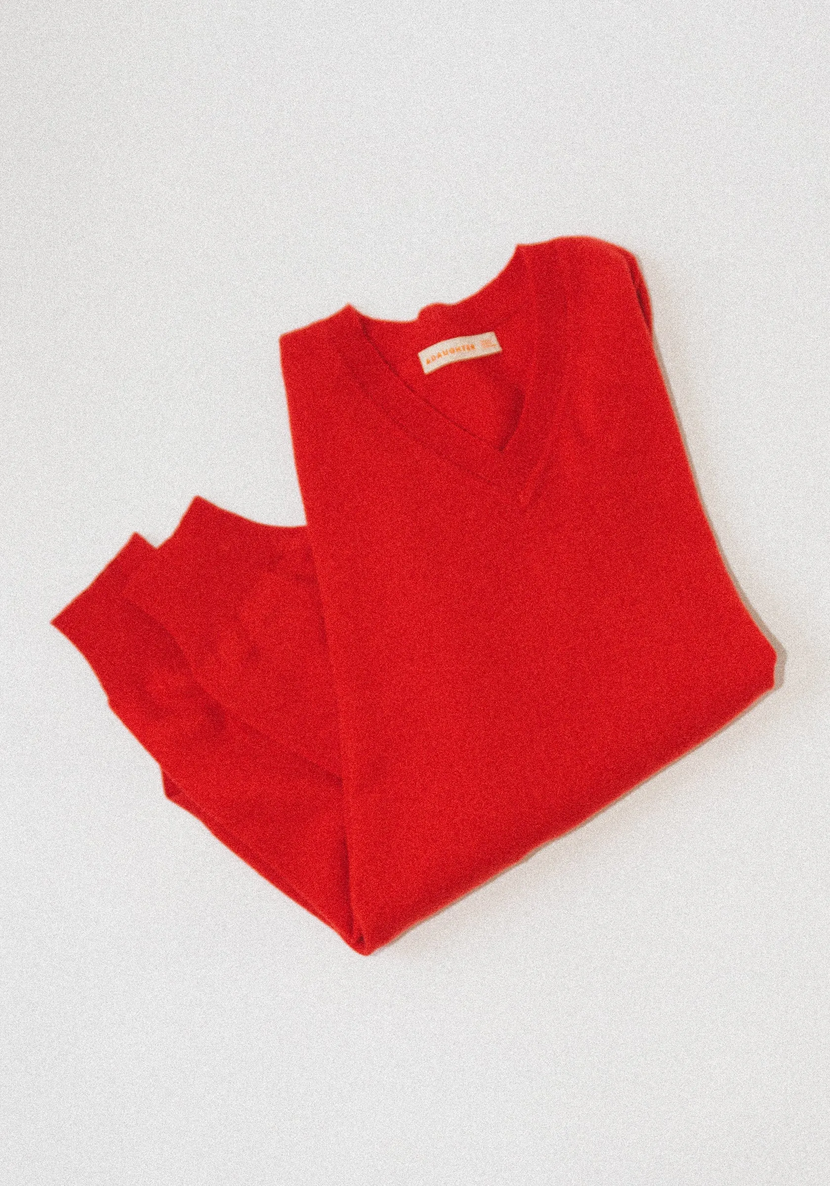 Tahra V Neck Sweater in Poppy Red