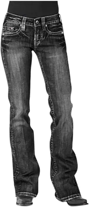 TANGNADE Bell Bottoms Flare Jeans for Women Mid High Waist Wide Leg Low Rise Denim Pants Trendy Trouser Jeans