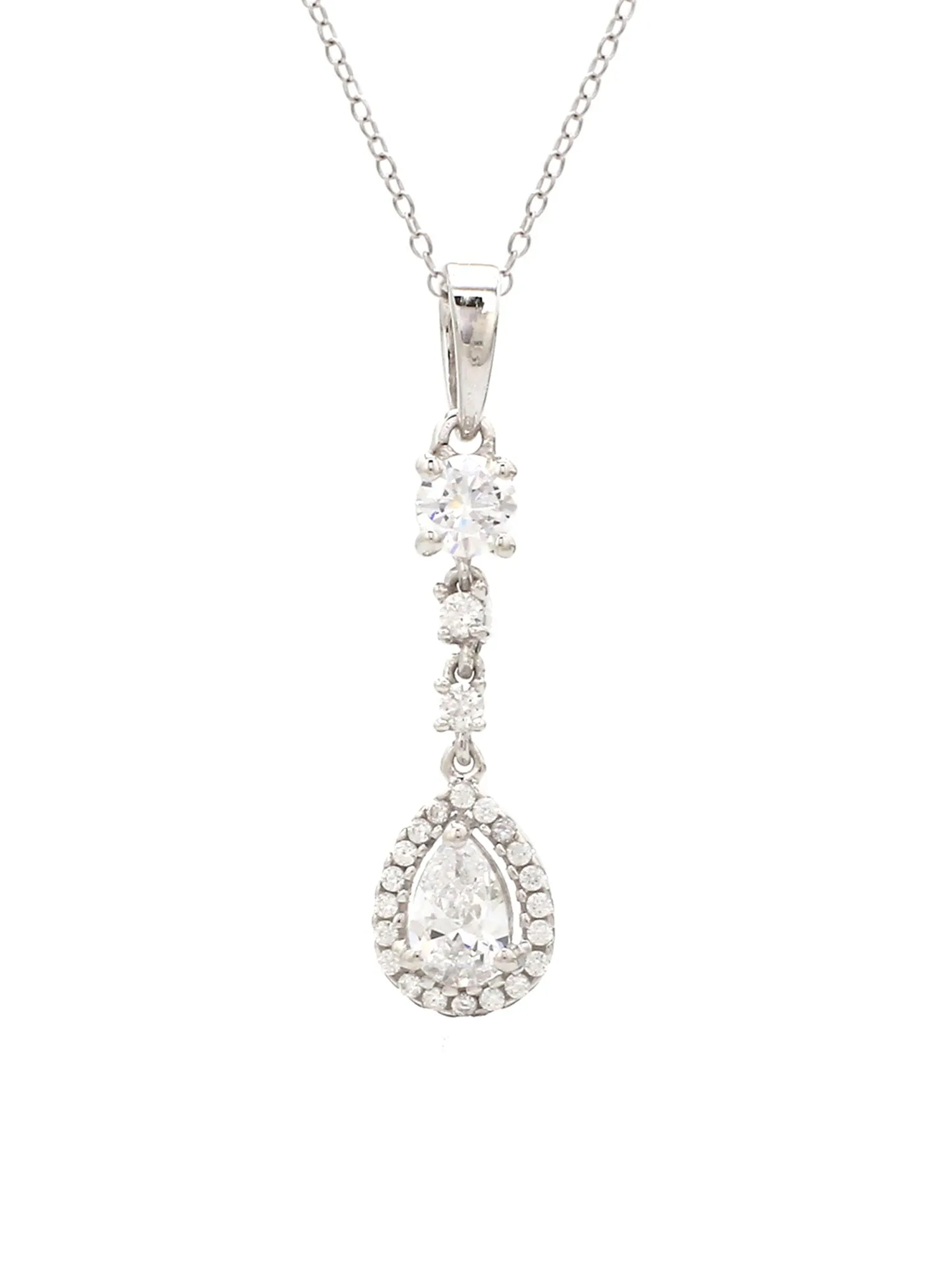 Teardrop 0.50 Carat Solitaire Pendant Necklace With Chain For Women