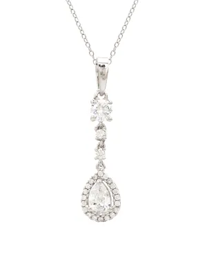 Teardrop 0.50 Carat Solitaire Pendant Necklace With Chain For Women