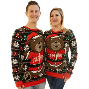 Teddy Bear - Free Hugs | Ugly Christmas Sweater For Men & Women | Unisex Sizing
